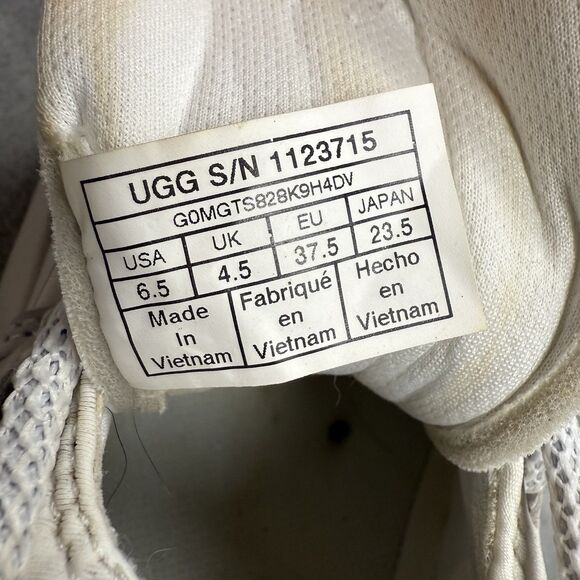 UGG Women’s Size 6.5 CA805 Low Top Sneakers White Leather Mesh Chunky Casual Sho - Picture 7 of 10